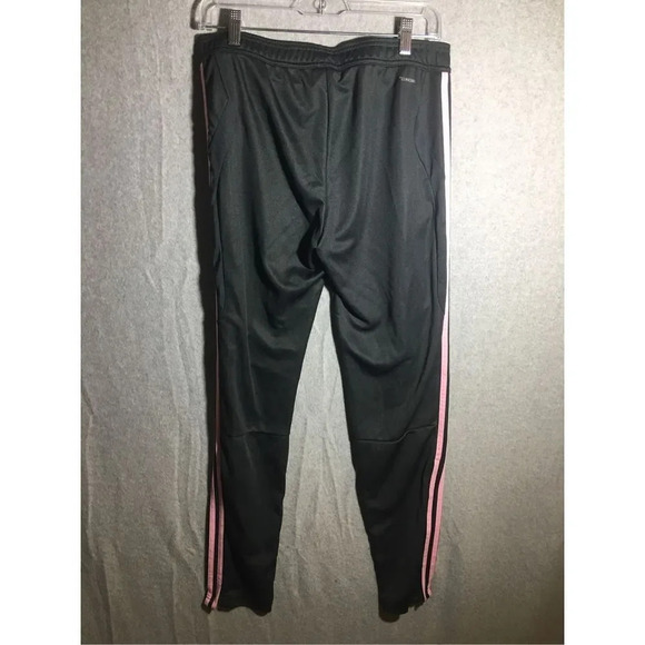 Womens Adidas Joggers Grey Pink Striped Classic Basic Athletic Workout Gym - Picture 5 of 5